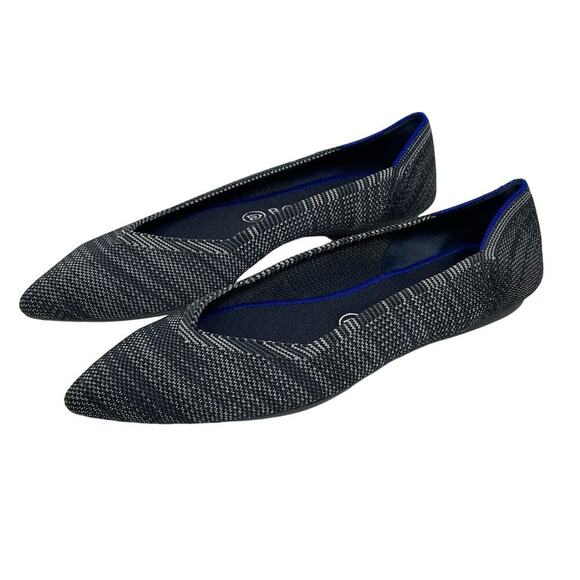 Rothy's The Point Flats Women's 9.5W Granite Heather Gray Pointed Toe - Picture 4 of 8